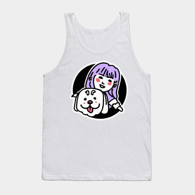 Girl with a Pit Bull Dog Lover Terrier Tank Top by BetterManufaktur